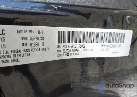 2012 Fiat 500 Sport z USA, uszkodzony, nr VIN 3C3CFFBR1CT179820